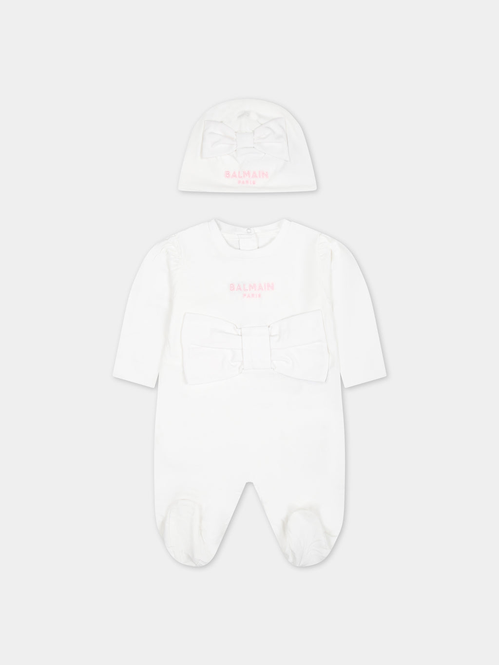 White babygrown for baby girl with logo